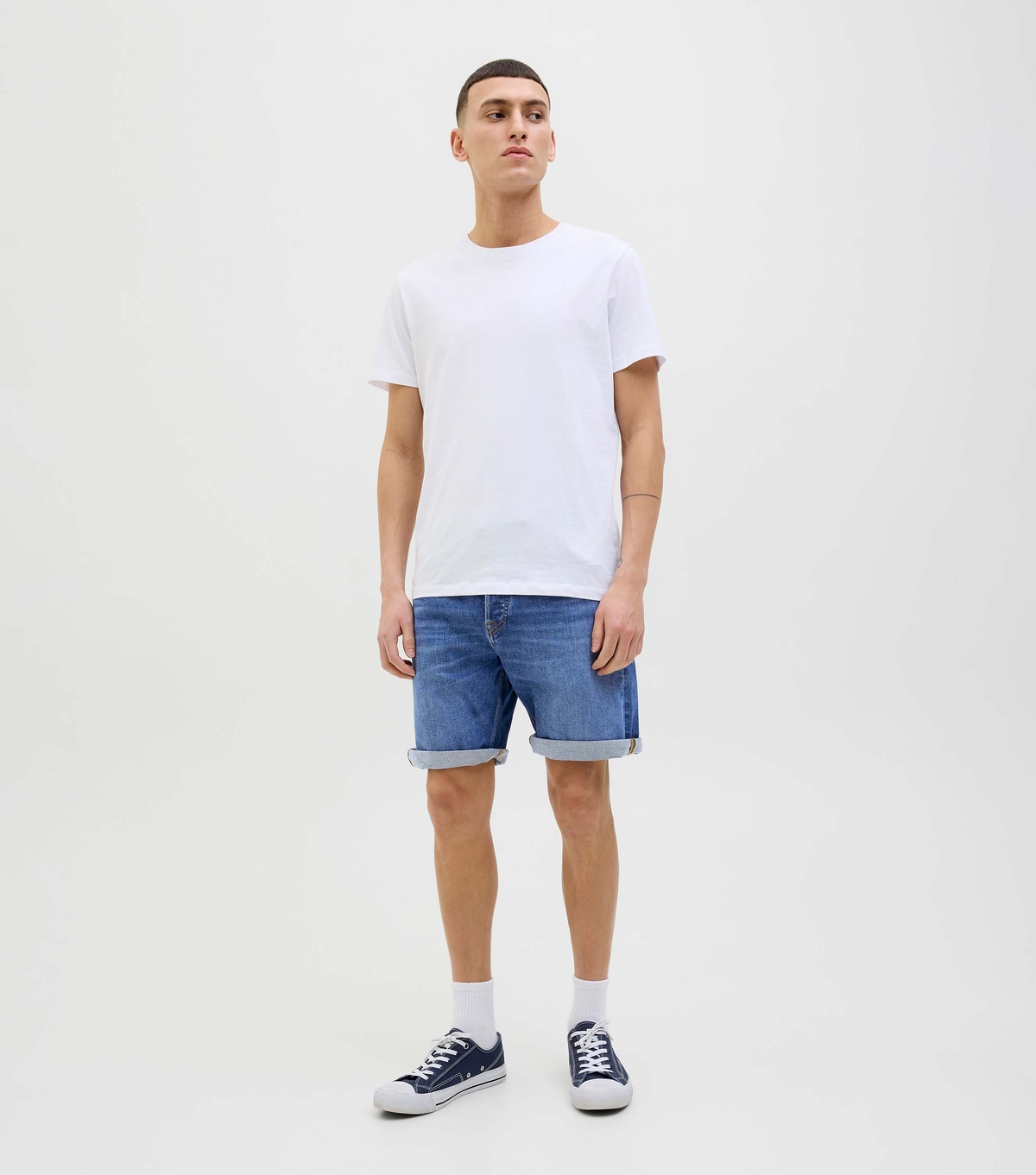 Men's Blue Ripped Denim Shorts Jack & Jones New Look