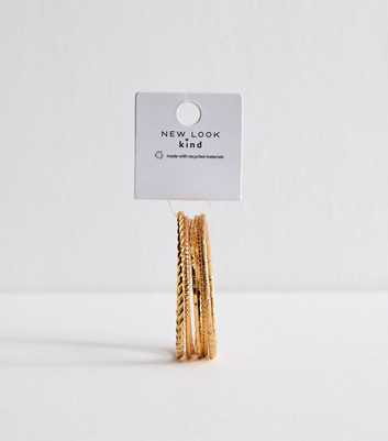 Pack of 6 Gold Tone Textured Bangles