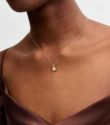 Gold Tone Diamanté Circle Pendant Necklace