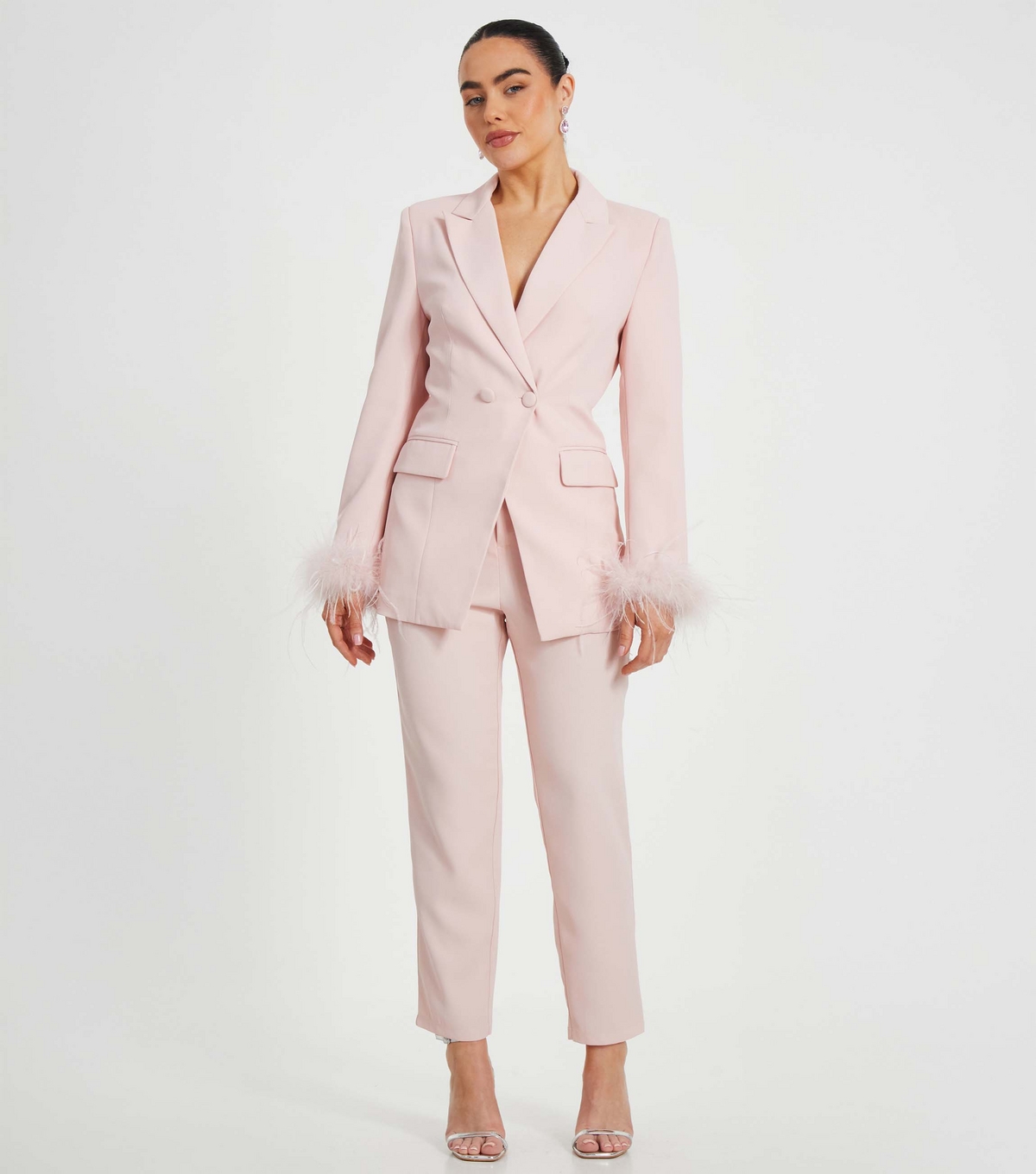 Women's Petite Pink Straight Leg Trousers Quiz New Look