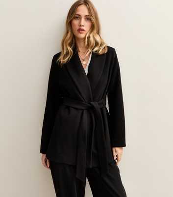 Black Soft Touch Shawl Lapel Short Coat