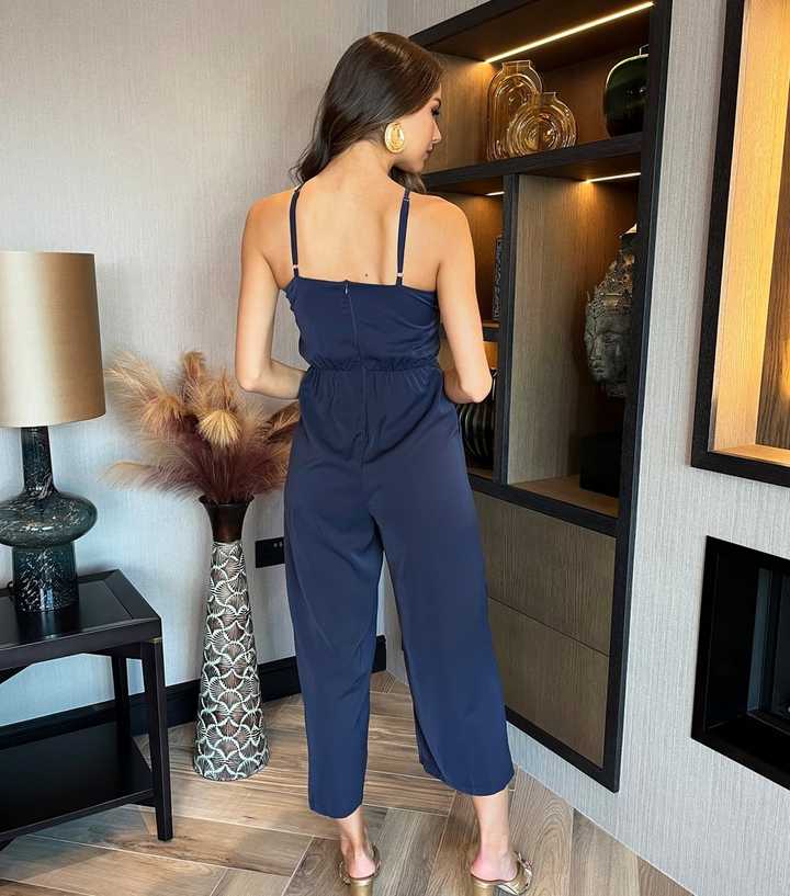 Casual Navy Blue Jumpsuit Pants Styles Jumpsuit Ladies Fashion