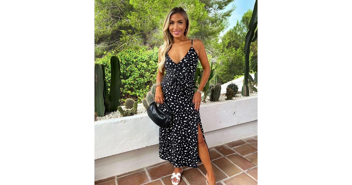 AX Paris Black Abstract Print Midi Dress New Look