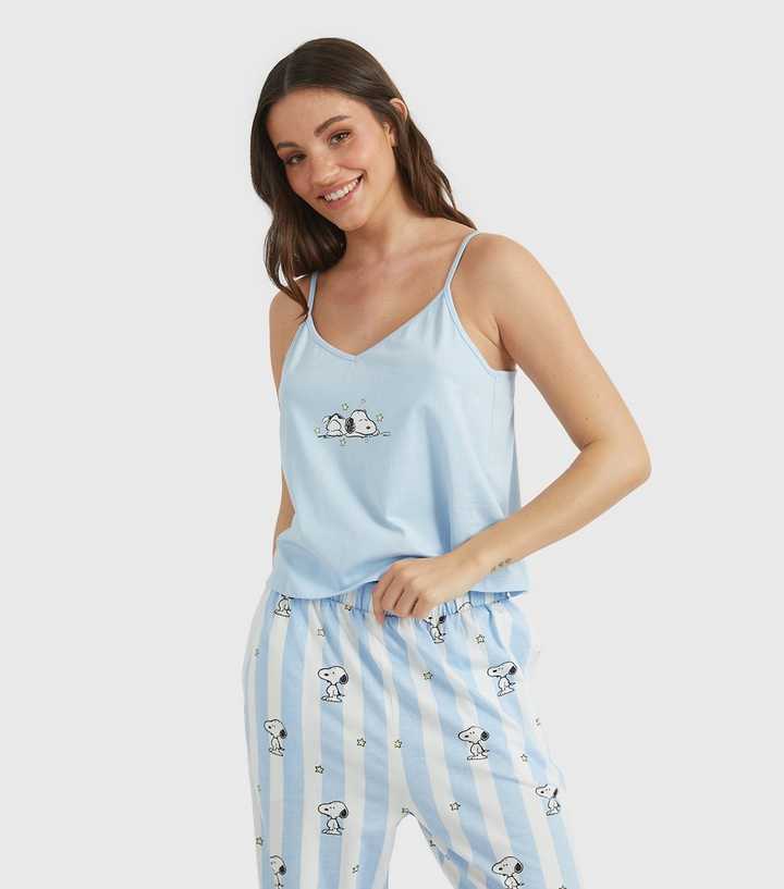 Skinnydip Blue Snoopy Print Cami Top and Trousers Pyjama Set