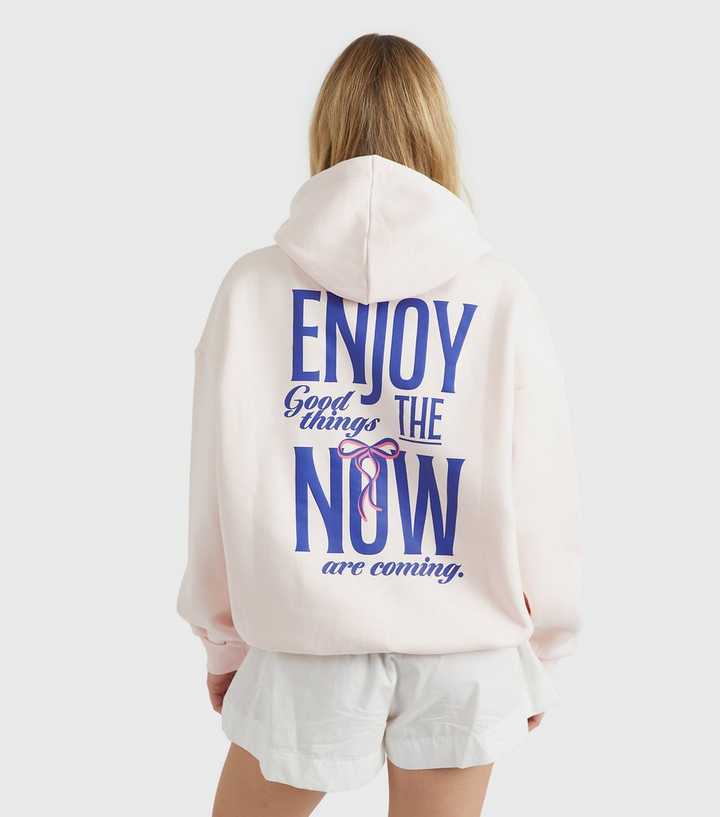 Skinnydip White Enjoy The Now Oversized Hoodie
