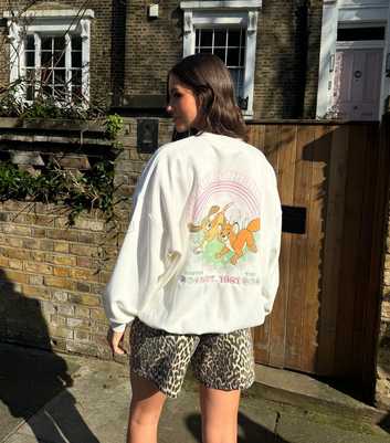 Skinnydip White Fox The Hound Flower Sweatshirt