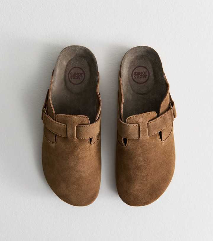 Jack & Jones Brown Faux Suede Mules