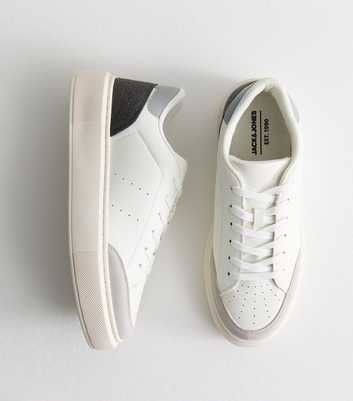 Jack & Jones White Faux Leather Contrast Trim Trainers