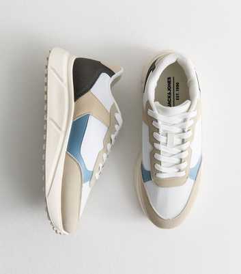 Jack & Jones White Faux Leather Contrast Trim Trainers