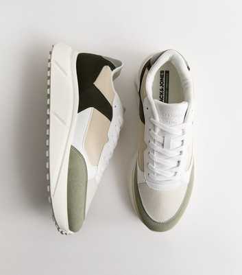 Jack & Jones Light Khaki Faux Leather Contrast Trim Trainers