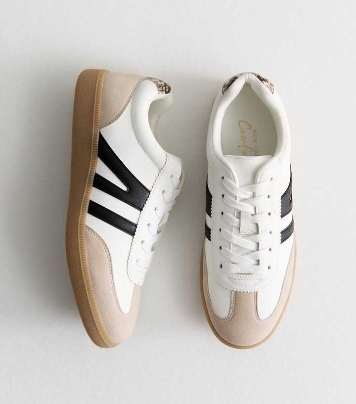 Black Faux Suede Panelled Trainers