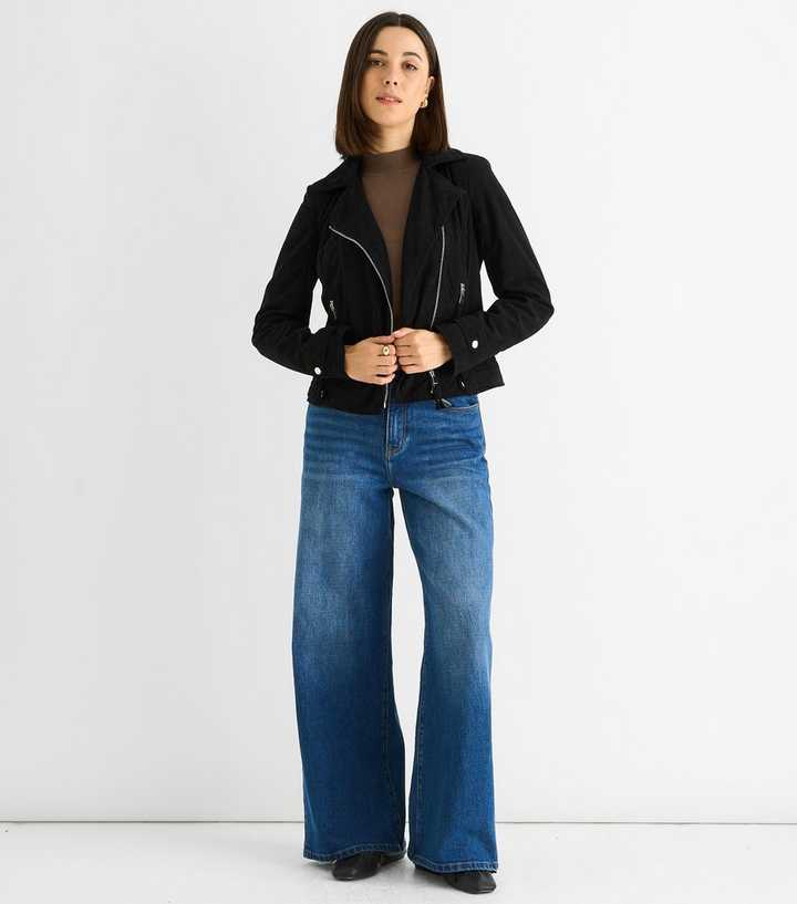 Gini London Black Corduroy Biker Jacket