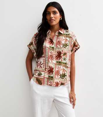 Pink Tropical Print Shirt