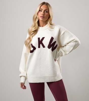 Gym King Cream Logo Crew Neck Jumper 