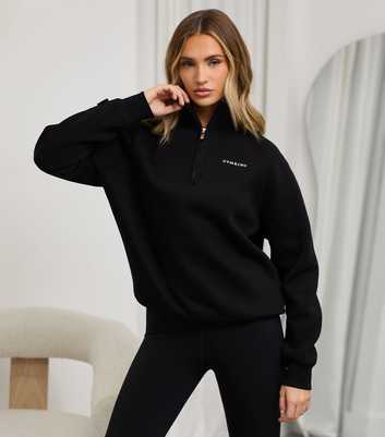 Gym King 365 Black Raglan Sleeve Funnel Neck Top