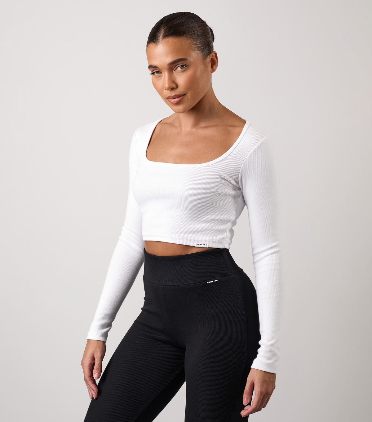 Women's 365 White Ribbed Cropped Top Gym King New Look