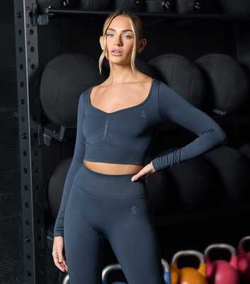 Gym King Bright Blue Sculpt Long Sleeve Top