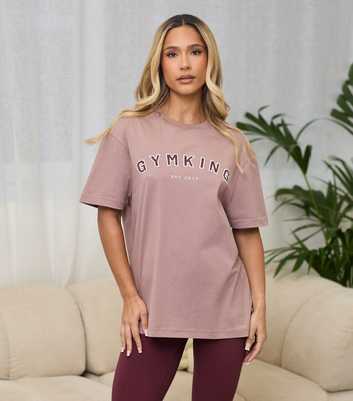 Gym King Pale Pink Shadow Boyfriend Fit T-Shirt