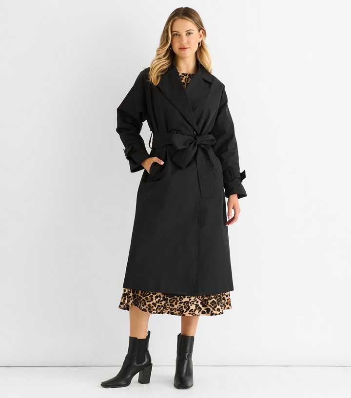 Gini London Black Belted Trench Coat