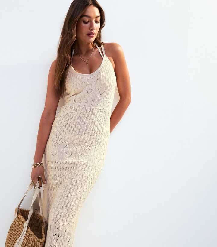 white christmas dresses Hali Frill Strap Crochet Lace Dress White main image 0