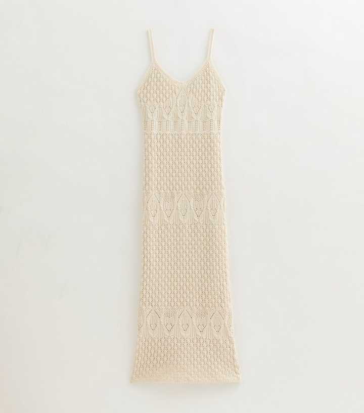 stone strappy crochet maxi dress One Shoulder Crochet Maxi Dress Pure White