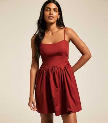 Dark Red Strappy Mini Dress