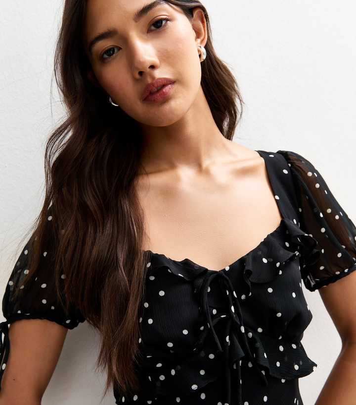 sachin and babi light blue dress Polka dot chiffon dress