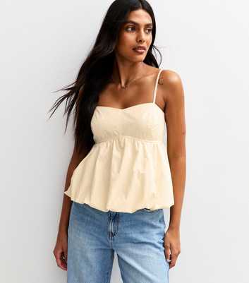 Off White Bubble Hem Parachute Cami Top