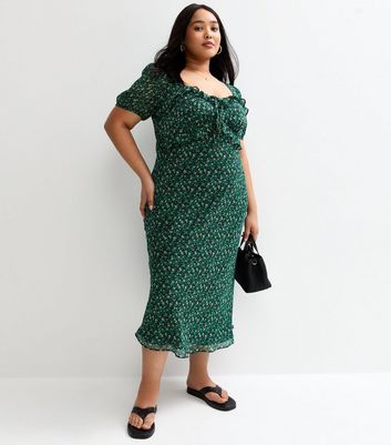 green floral midi dress | New Look green floral midi dress | New Look