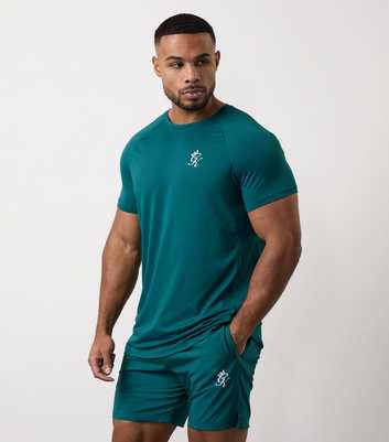 Gym King Dark Green Debossed Energy T-Shirt