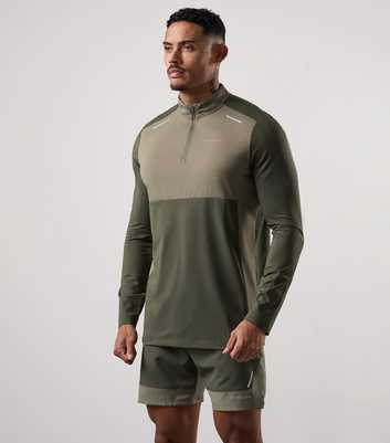 Gym King Olive Green Advance Quarter Zip Top