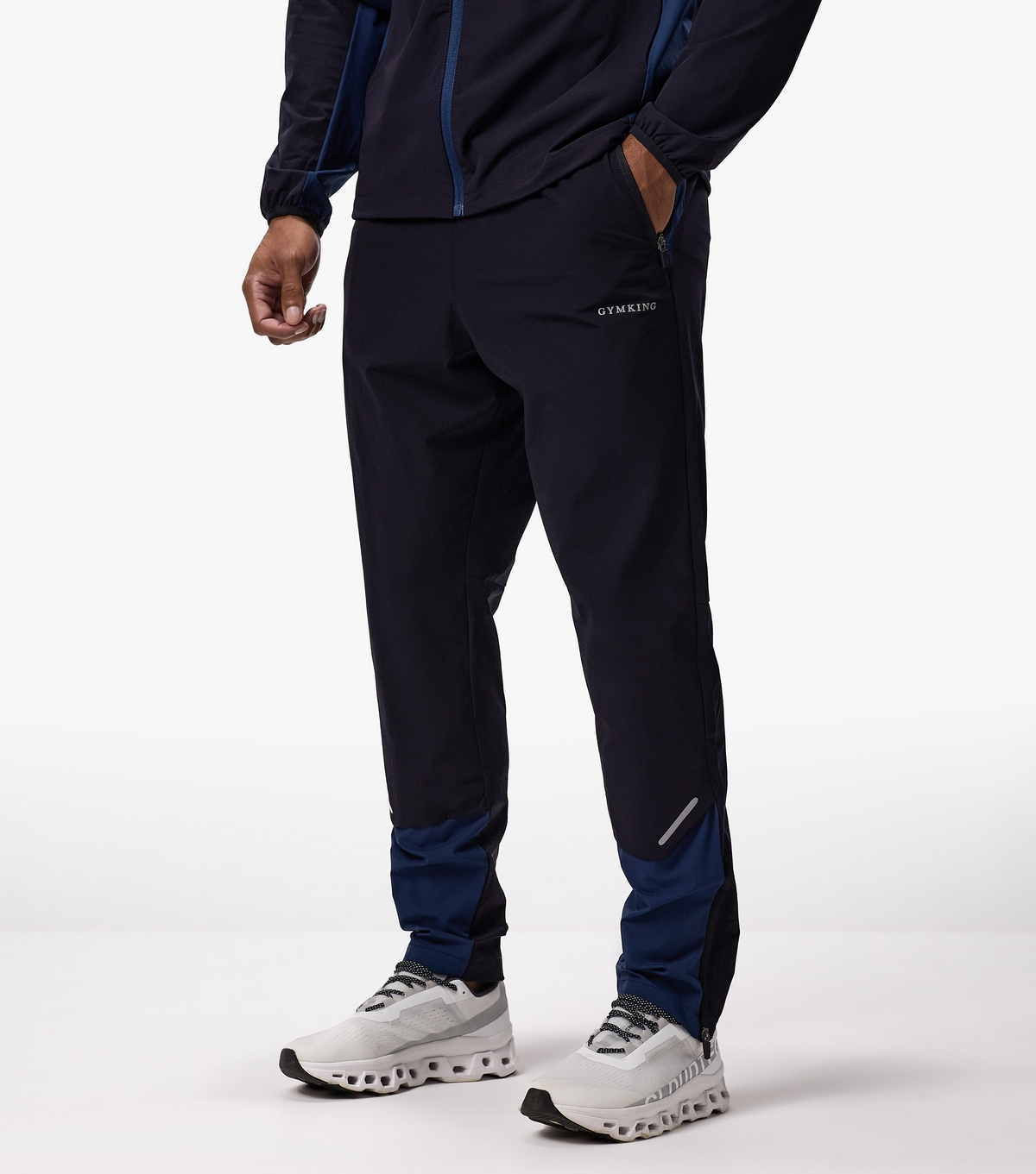Men's Navy Blue Advance Tracksuit Bottoms Gym King New Look