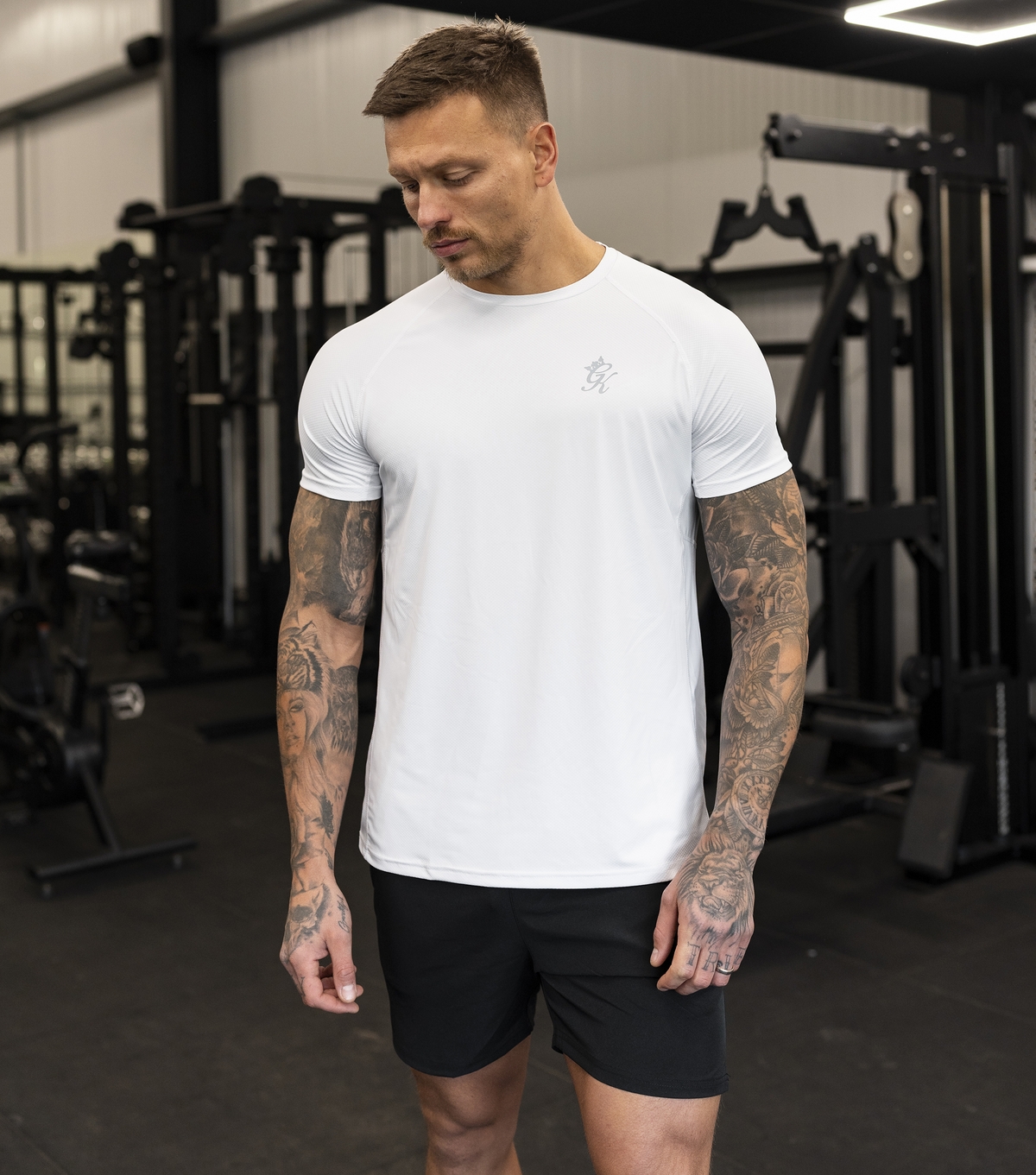 Men's White Energy T-Shirt Gym King New Look