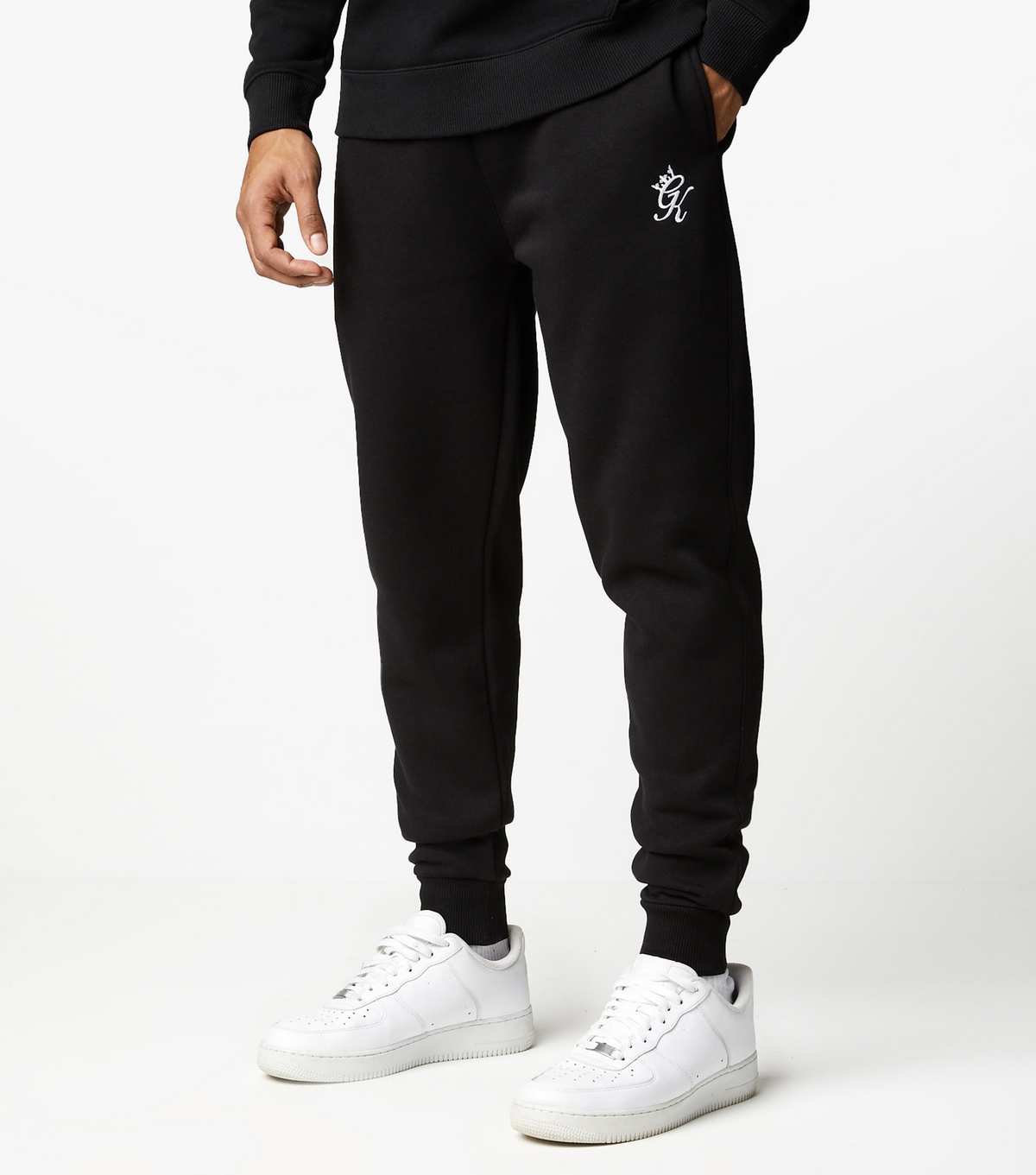 Men's Black Fundamental Fleece Joggers Gym King New Look