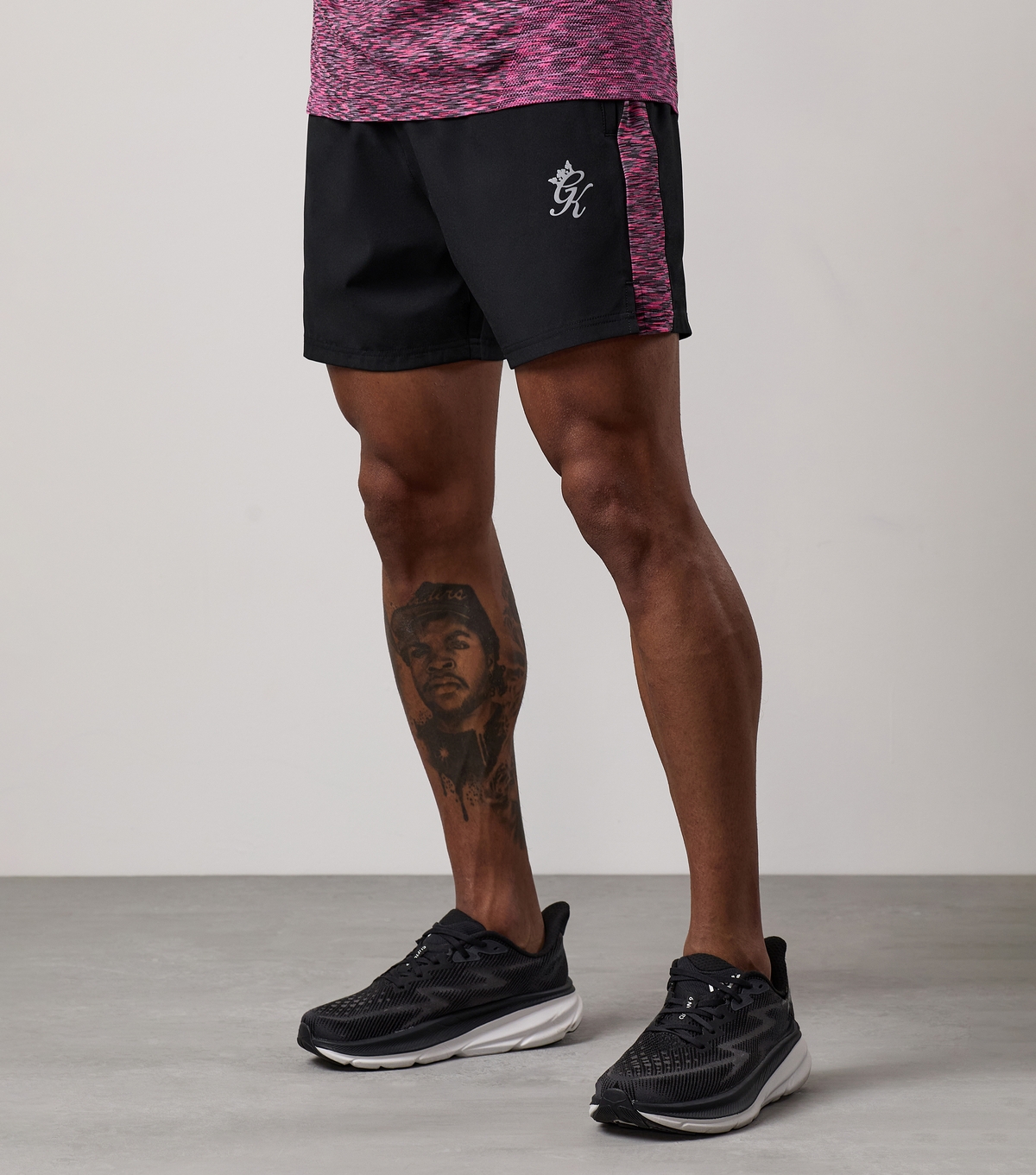 Men's Black Regular Contrast Panel Shorts Gym King New Look