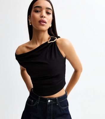 black off the shoulder top new look