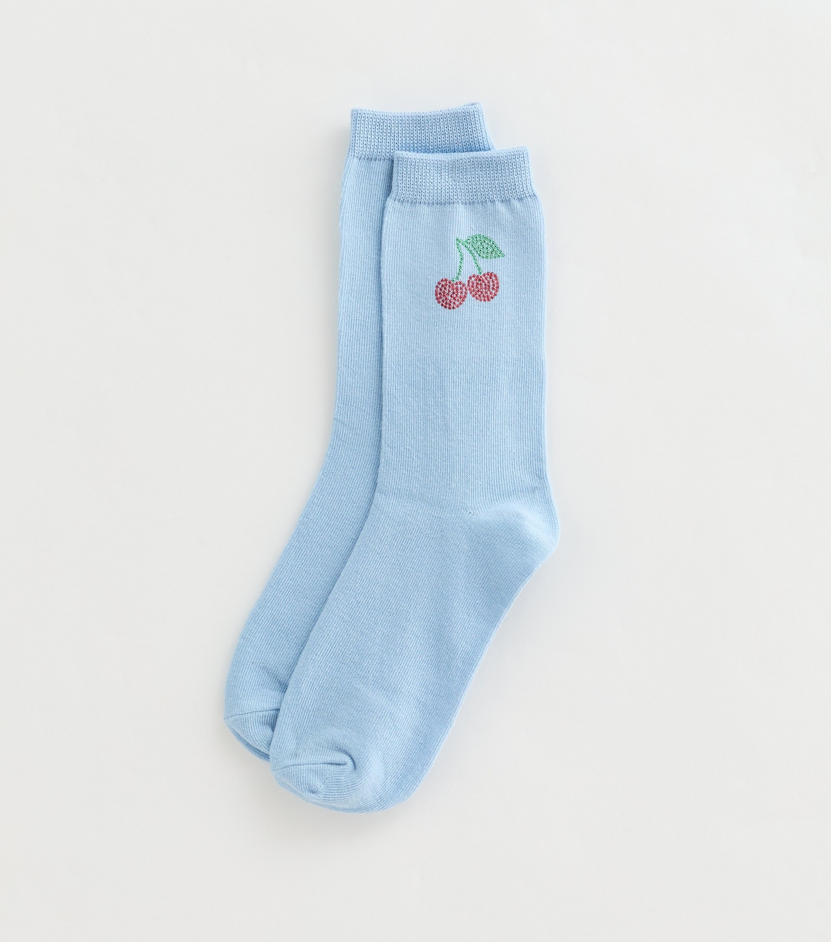 Blue Diamanté Cherry Ankle Socks New Look