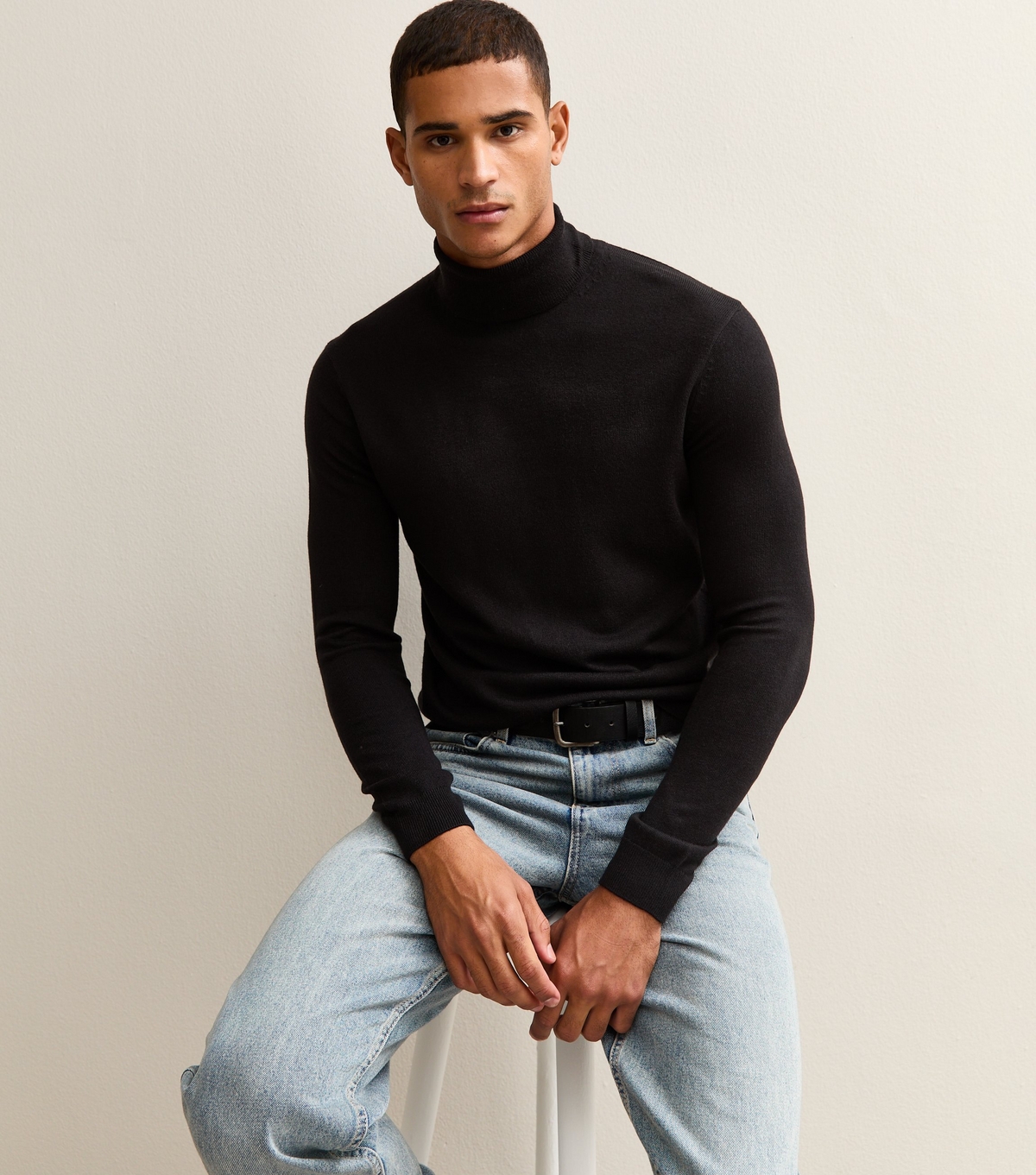 Men's Black Slim Long Sleeve Roll Neck Jumper New Look