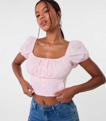 Pink Vanilla Pink Broderie Crop Top