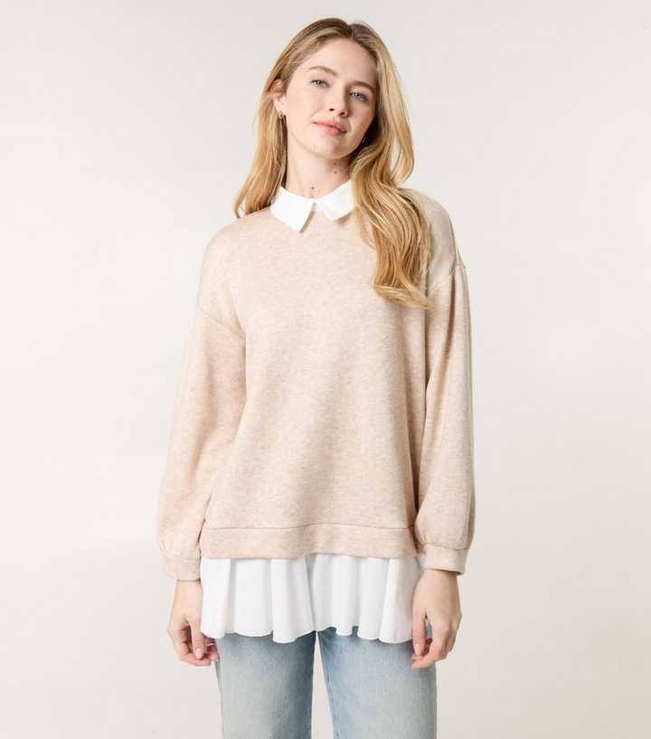 Blue Vanilla Cream Soft Touch 2 in 1 Layered Look Jumper
