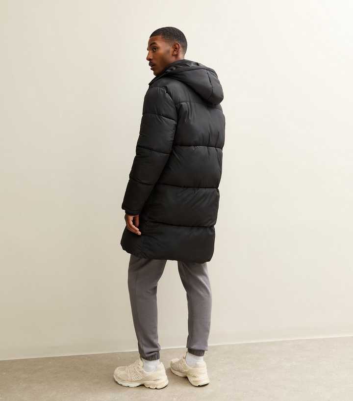 Black Regular Longline Puffer Jacket New Look