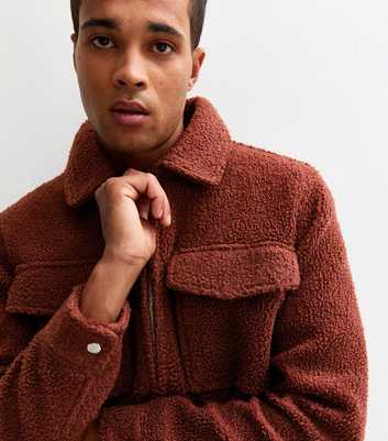 Light Burgundy Regular Fit Boucle Texture Jacket
