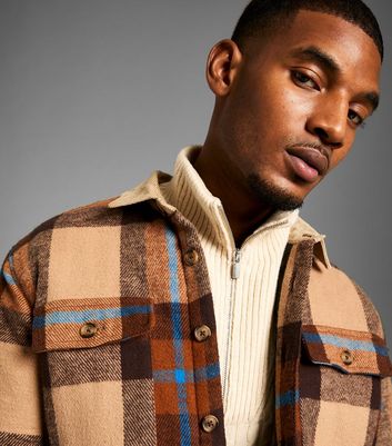 Blue Regular Fit Corduroy Collar Check Jacket | New Look