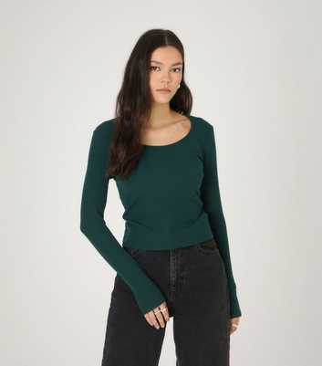 WKNDGIRL Green Scoop Neck Top