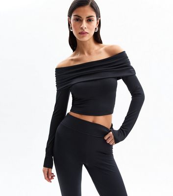 new look black bardot top