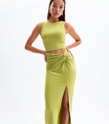 Women's Summer T-Shirt Dress - Loose Fit Side Slit Tunic, Pine Green, Graphic Print, Size XXL