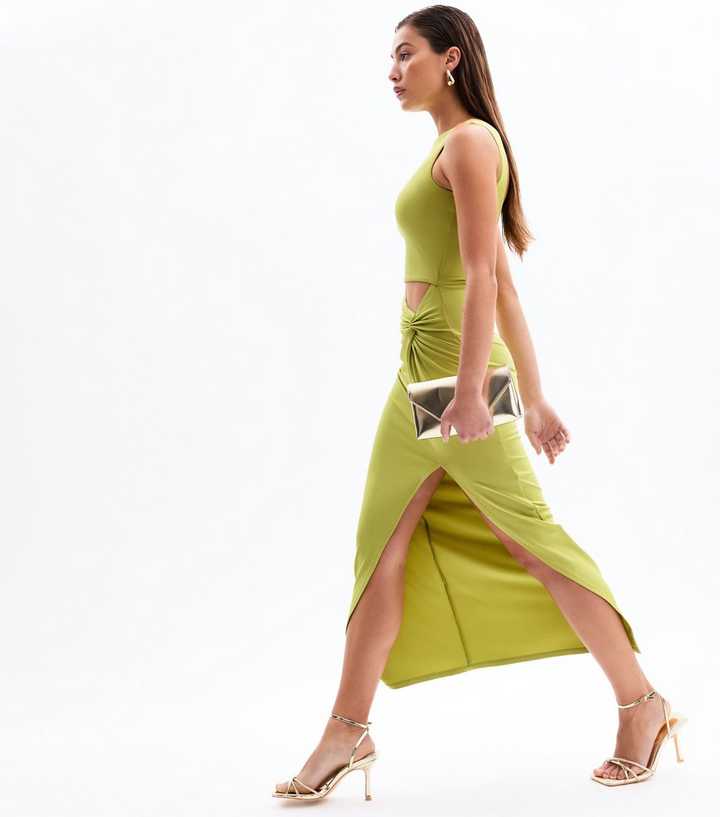 Light Green Cut Out Side Slit Midi Dress | New Look Light Green Cut Out Side Slit Midi Dress | New Look