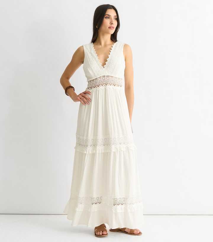 pictures of black lace dresses Shona Joy Jamila Lace High Neck Maxi Dress in Black main image 0