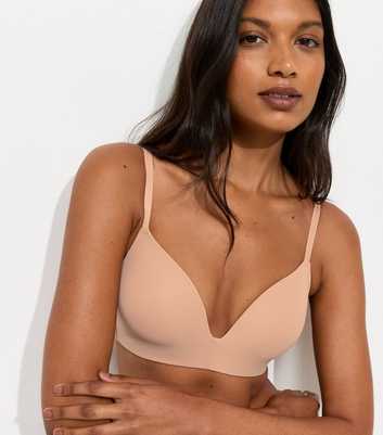 Tan Microfibre Moulded Triangle Bra