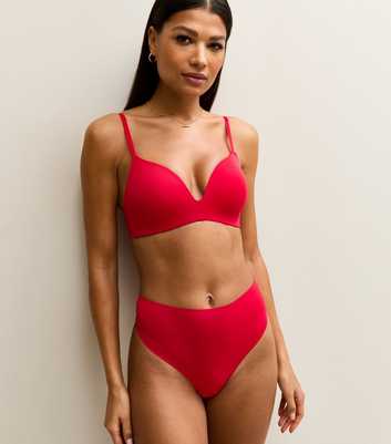 Red Smooth Moulded Triangle Bra